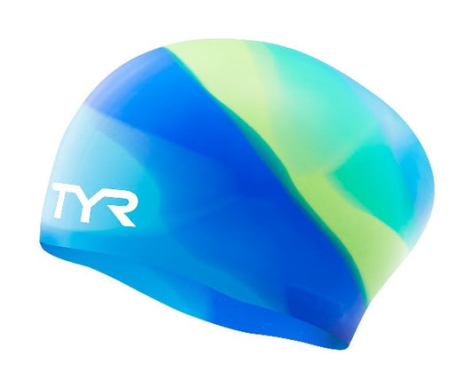 TYR Tie Dye Long Hair Silicone Youth Swim Cap