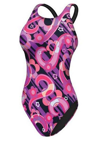TYR Girls\' Epic Wave Maxback Swimsuit- Youth