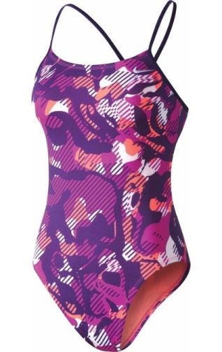 NIKE Women\'s Floral Camo Cut-Out One-Piece Swimsuit