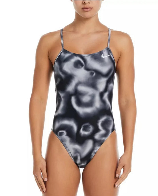 Nike Women\'s Digi Haze Female Cutout One Piece Swimsuit