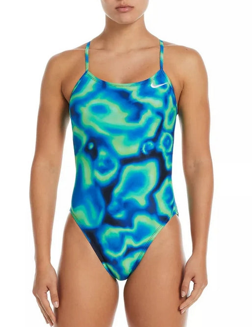 Nike Women\'s Digi Haze Female Cutout One Piece Swimsuit