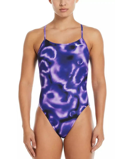 Nike Women\'s Digi Haze Female Cutout One Piece Swimsuit