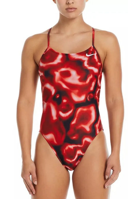 Nike Women\'s Digi Haze Female Cutout One Piece Swimsuit