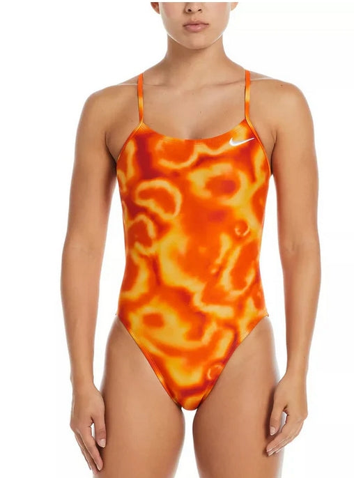 Nike Women\'s Digi Haze Female Cutout One Piece Swimsuit