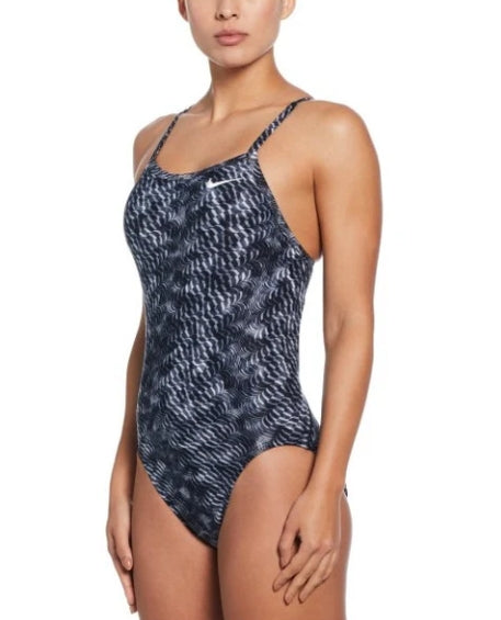 Nike Women\'s HydraStrong Pool Lanes Racerback One Piece Swimsuit