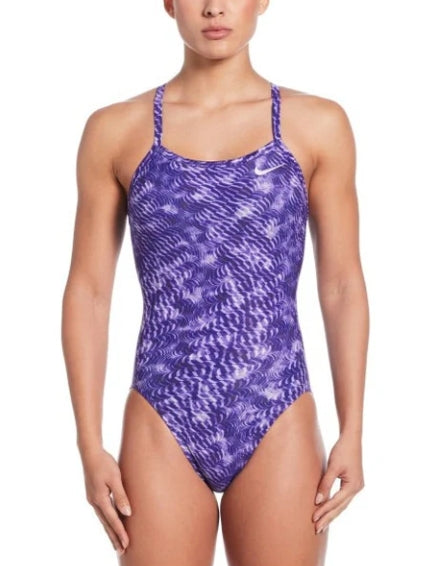 Nike Women\'s HydraStrong Pool Lanes Racerback One Piece Swimsuit