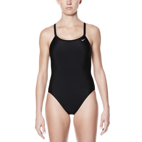 NIKE Nylons Solids Womens Swim Performance Power Back One Piece