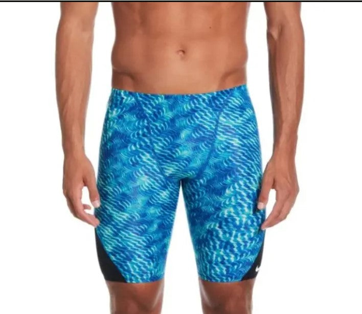 Maplewood_Nike Men’s HydraStrong Pool Lanes Jammer, Blue/ Green