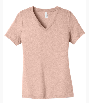 BELLA+CANVAS Women's Relaxed Heather CVC V-Neck Tee BC6405CVC