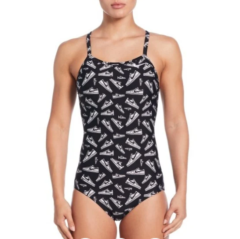 NIKE Women's Hydrastrong Multi Print Racerback One Piece Swimsuit