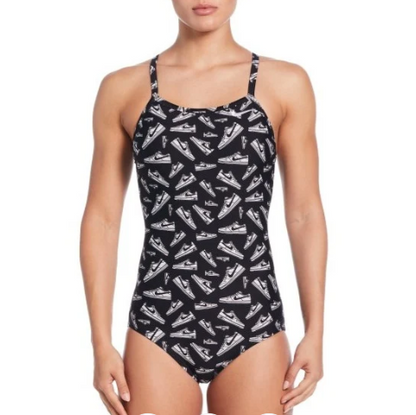NIKE Women's Hydrastrong Multi Print Racerback One Piece Swimsuit