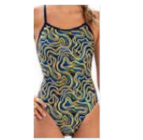 ST CLAR_Dolfin Women's Reliance Tsunami Blue V-Back One Piece Swimsuit