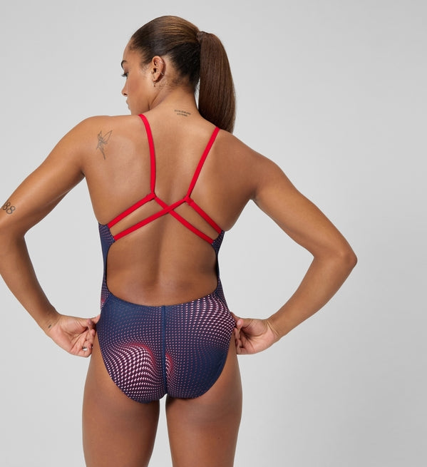 Speedo Women\'s Flow Strappy Crossback One Piece Swimsuit