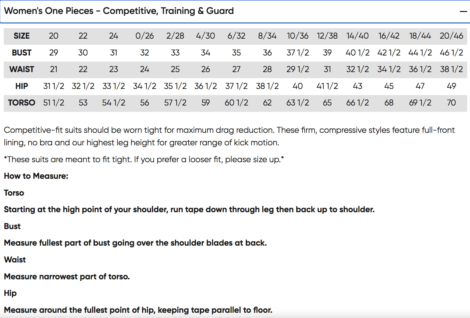 Size Chart 2