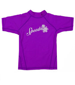 Speedo Girls Solid Short Sleeve Boom Rashguard