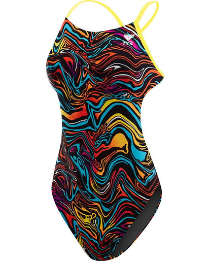 TYR Girls' Heat Wave Cutoutfit Swimsuit- Youth
