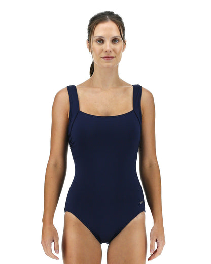 TYR Women's Solid Square Neck Controlfit Swimsuit - Adult