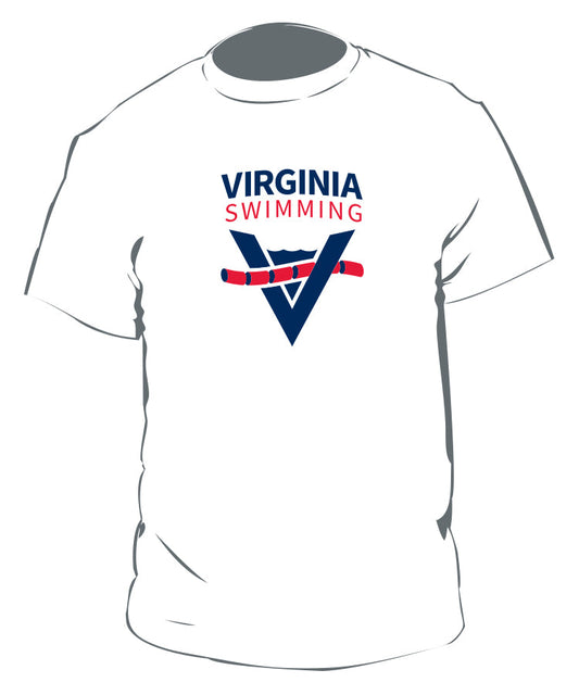 Virginia Swimming_Team Short Sleeved Tee Shirt - White