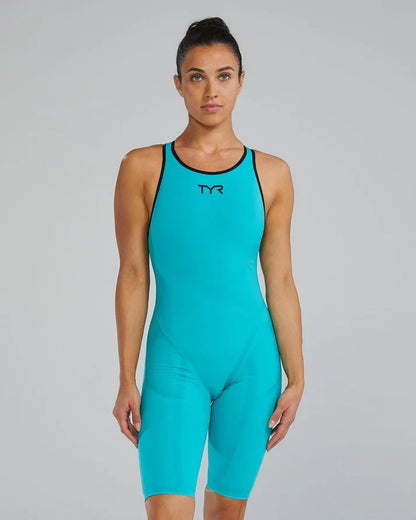 TYR Women's Venzo Solid Open Back Tech Suit Swimsuit