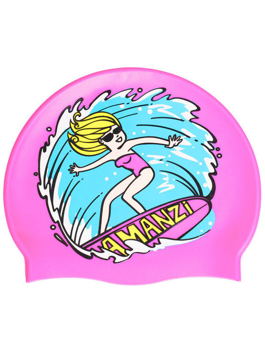 AMANZI Beach Babe Silicone Swim Cap
