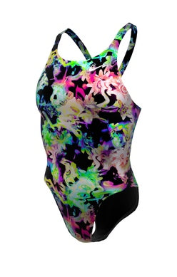 Nike Women\'s Hydrastrong Multi Print Fastback One Piece Swimsuit