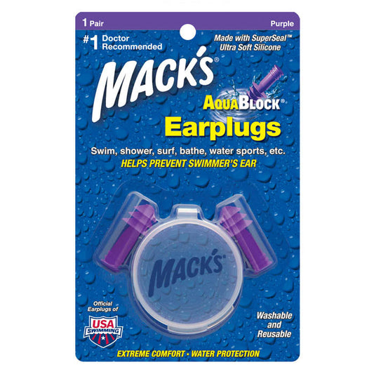 MACKS AquaBlock Ear Plugs (1 pair) - Purple