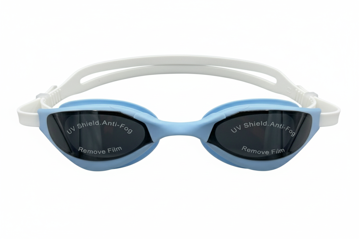 Enhanced Blue Swim Goggles - No Background