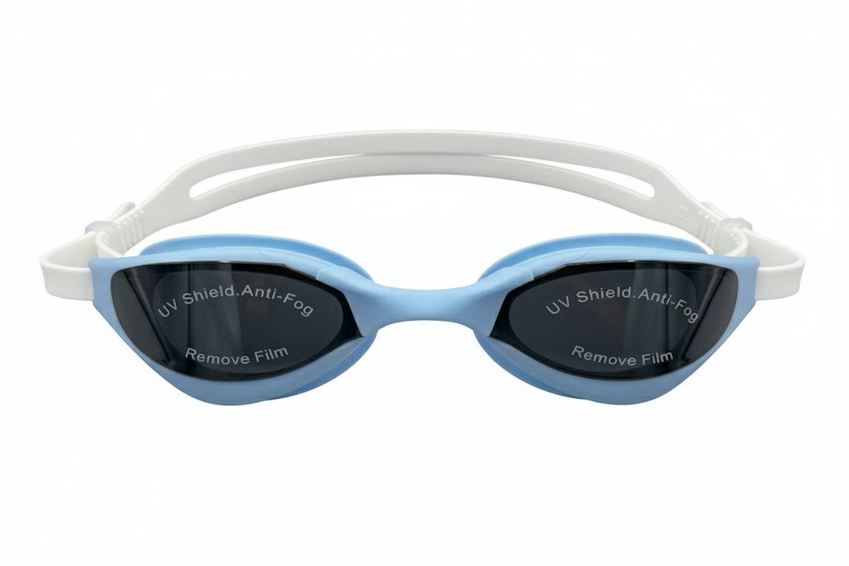 Enhanced Blue Swim Goggles - No Background