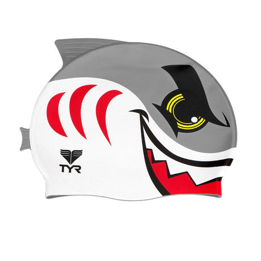 TYR Silicone Kid&#39;s Charactyers Shark Swim Cap