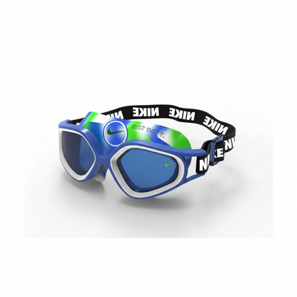 Nike swim goggles with white background