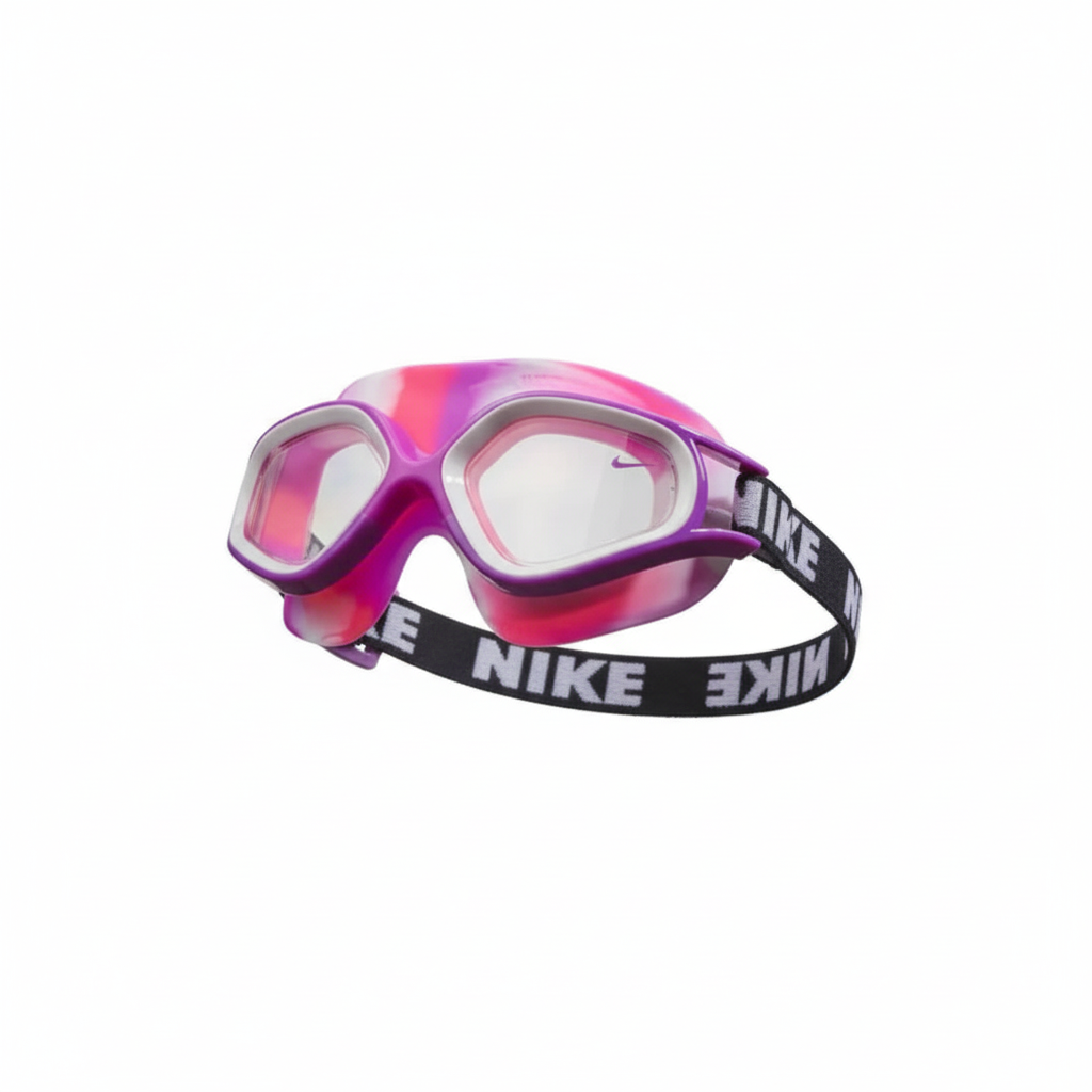 Nike swim goggles with white background