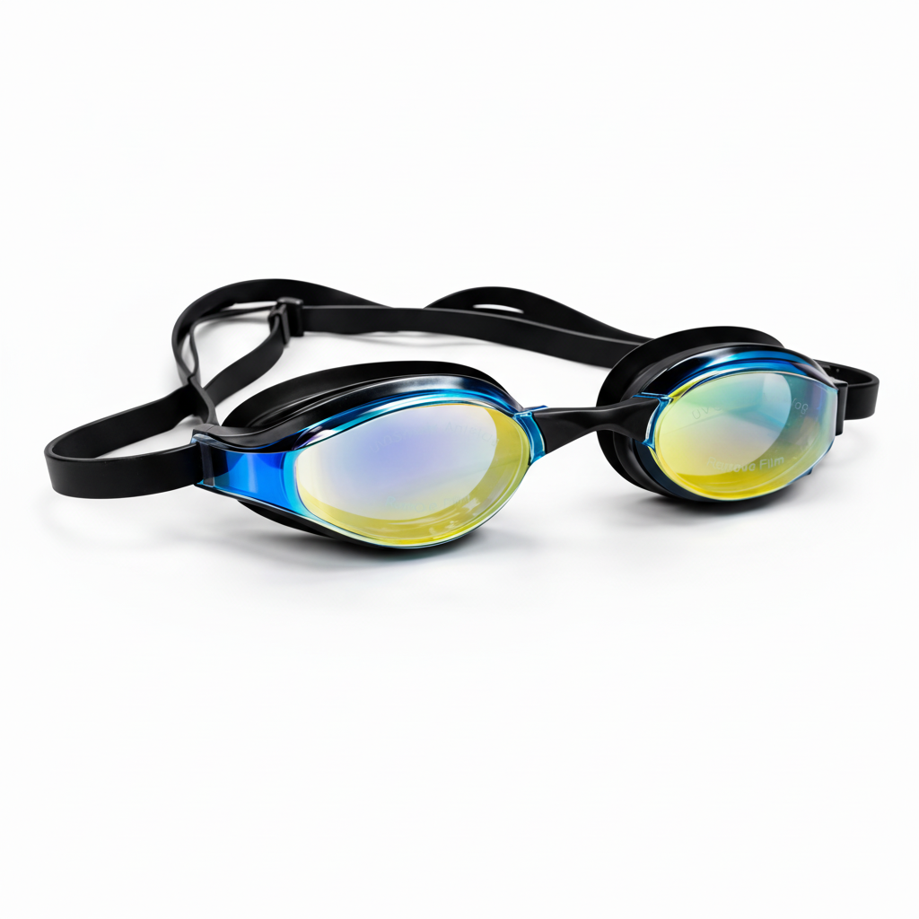 Rainbow Iridescent Goggles Pure White Background