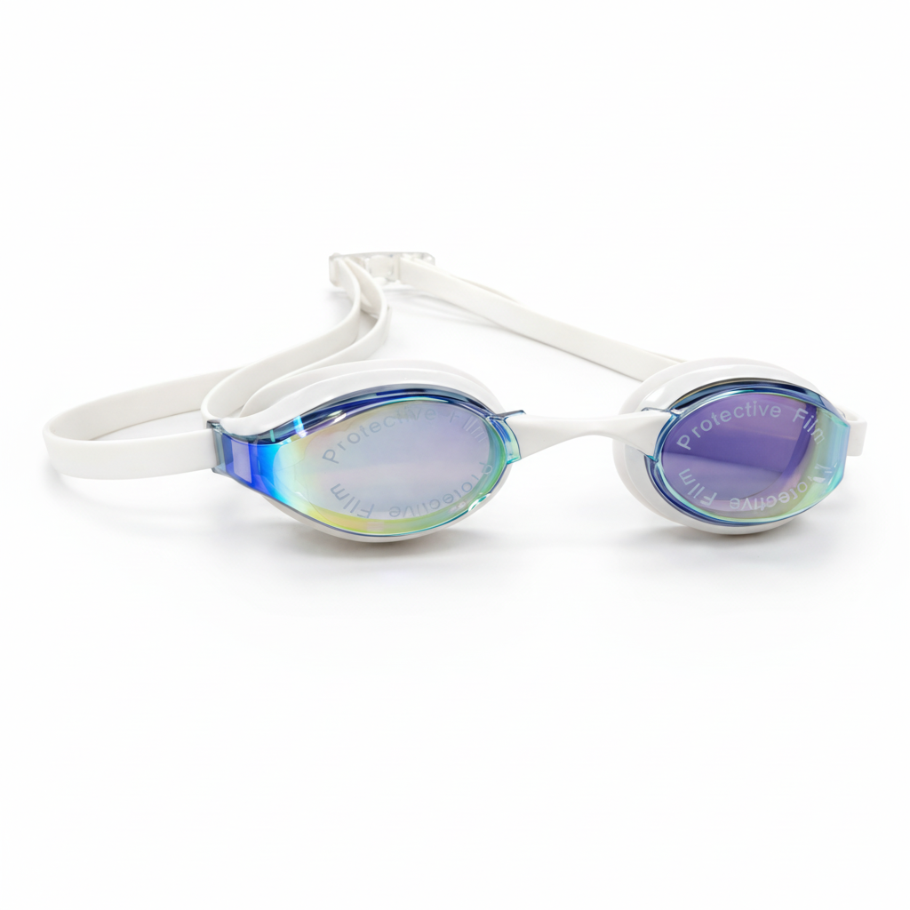 Rainbow Iridescent Goggles White Background