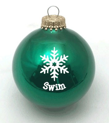 BAYSIX Glass Swim Snowflake Christmas Ornament