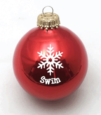 BAYSIX Glass Swim Snowflake Christmas Ornament