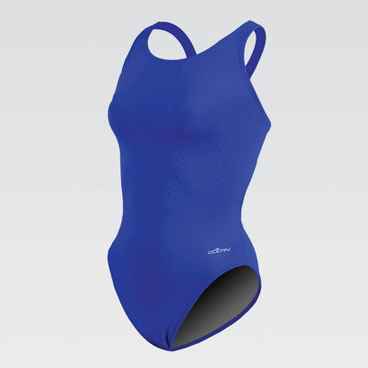 DOLFIN Women's XtraSleek Team Solid High Performance Back One Piece Swimsuit
