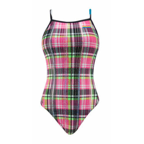 FINALS Funnies Female Diamond Plaid Wing Back Swimsuit