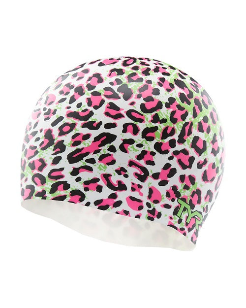 TYR Leopard Silicone Adult Swim Cap