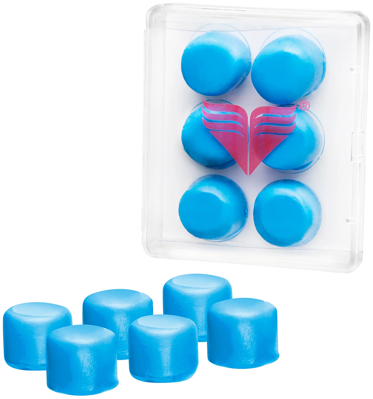 Kids soft silicone ear plugs in blue colour